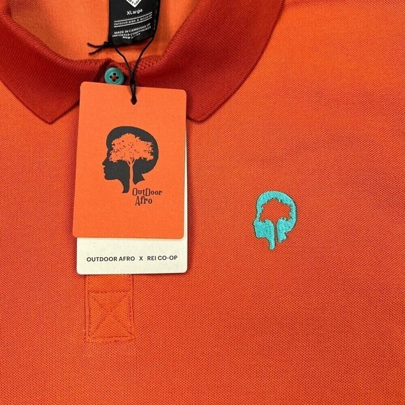 NEW Outdoor Afro x REI CO-OP Short Sleeve Polo Shirt Papaya XL - Picture 7 of 14
